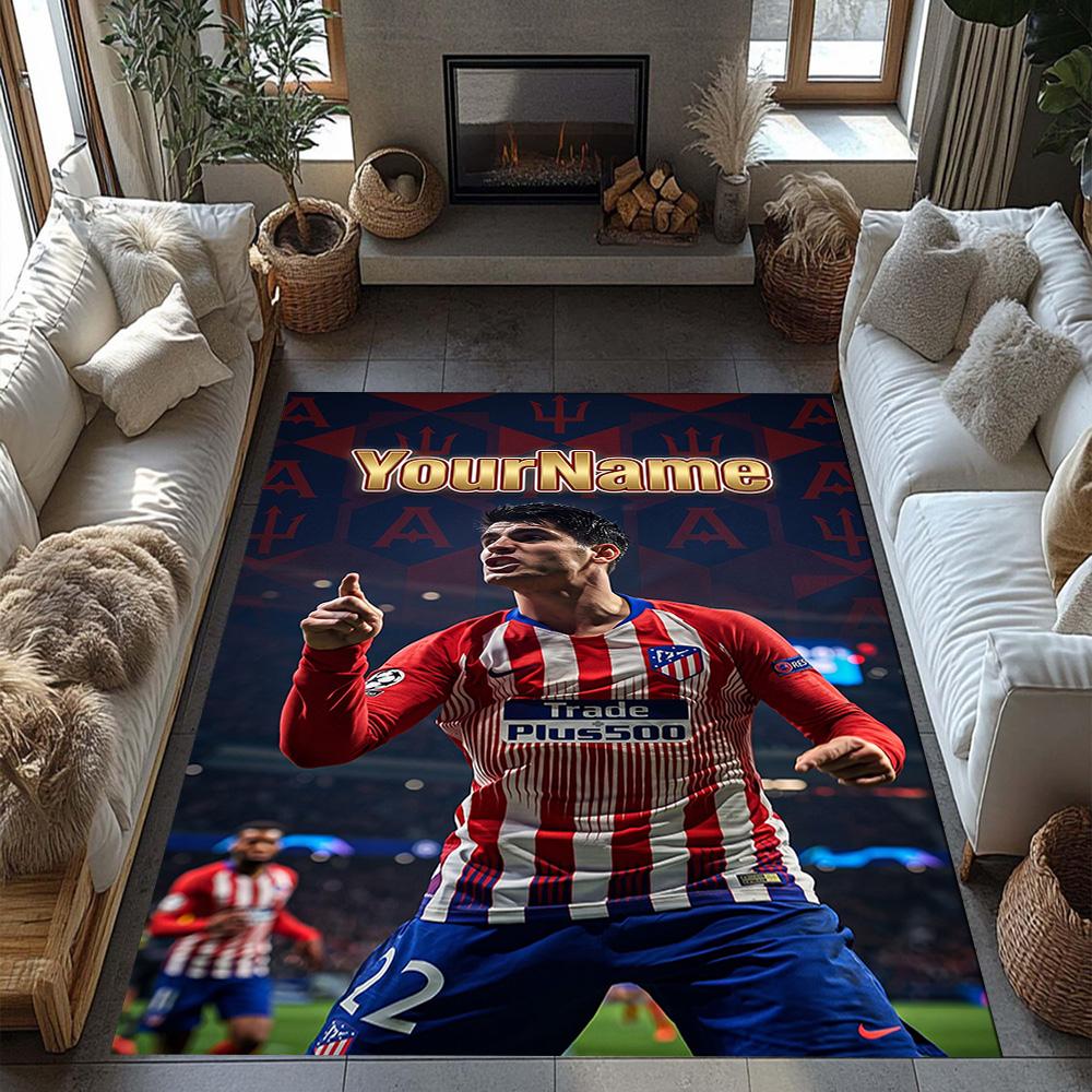 Atletico Madrid Customizable Name Floor Rug Office Rug Perfect for Outdoor Entryway Dormitory Decorate room Antislip Carpet Decorate Offices