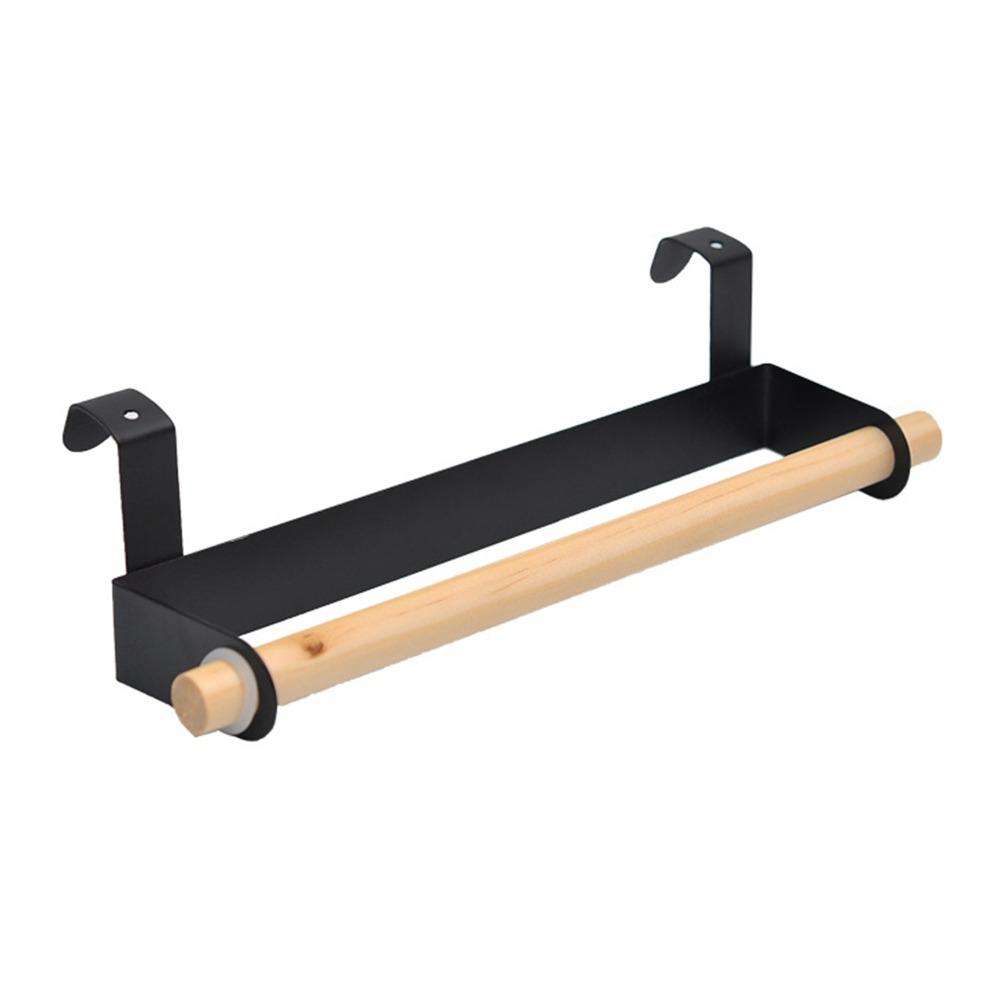 

Black Towel Rack Rustproof Towel Holder Tissue Hanger Bathroom Kitchen Laundry Room Bedroom