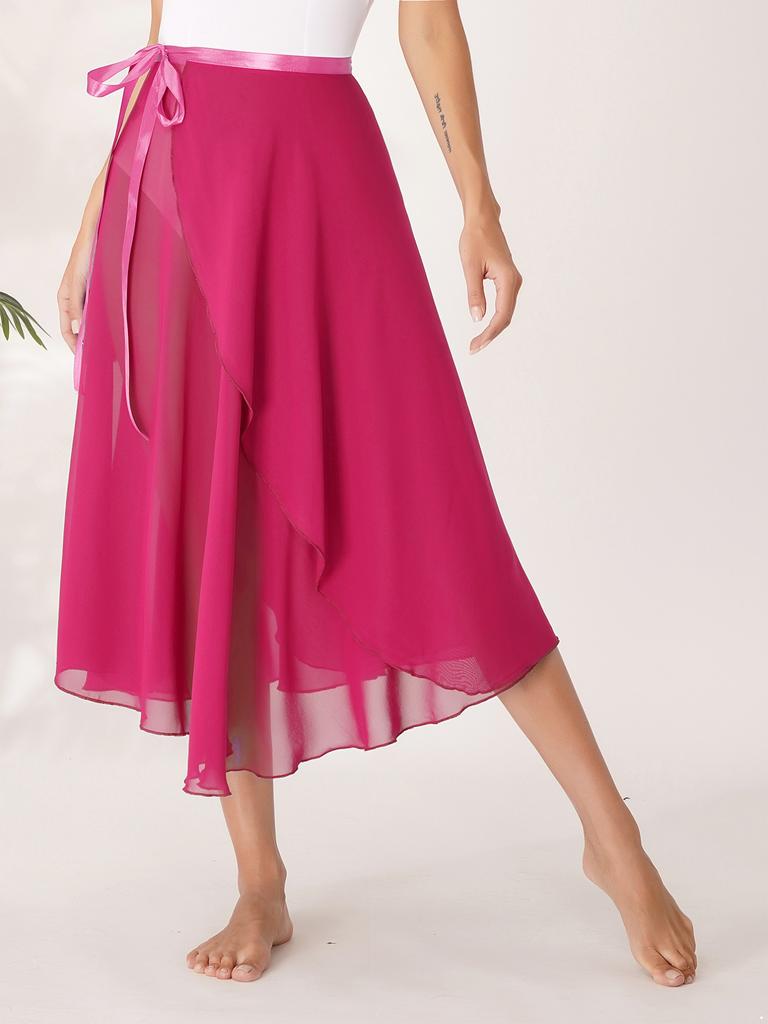 Fusta de balet pentru femeie fete peste eșarfă Fusta tutu cu talie elastică Fusta de dans transparentă