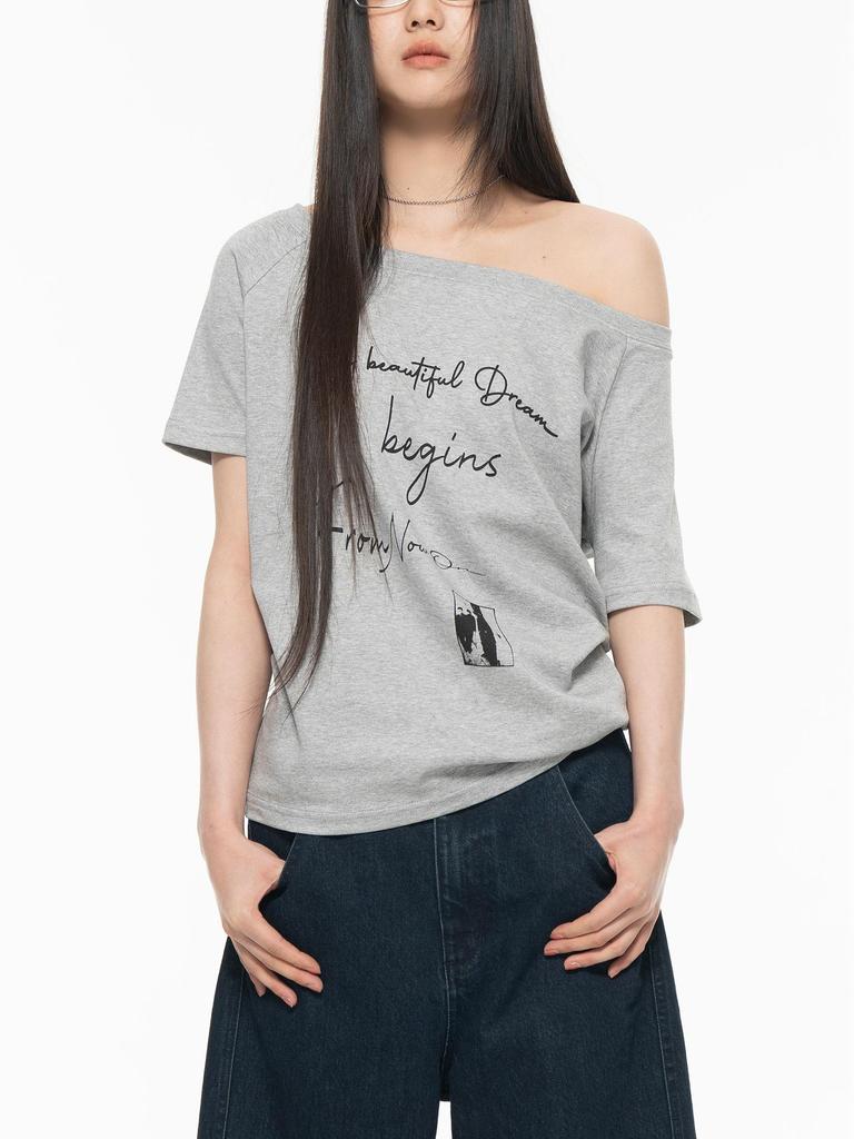 Women's 2025 Off-Shoulder Lazy Style Short-Sleeve Summer Top