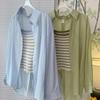 New Style 2 PCS Sun Protection Shirt +vest Women's Loose Thin Outerwear Summer 2026 New Style Slimming Trendy Collar Long Sleeve