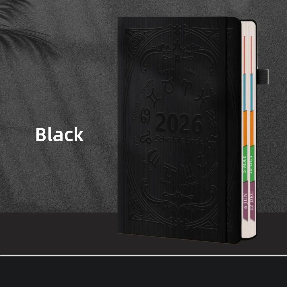 English A5 Agenda Planning Notebook Textured PU To-do List Notebook Office Work Planner  School
