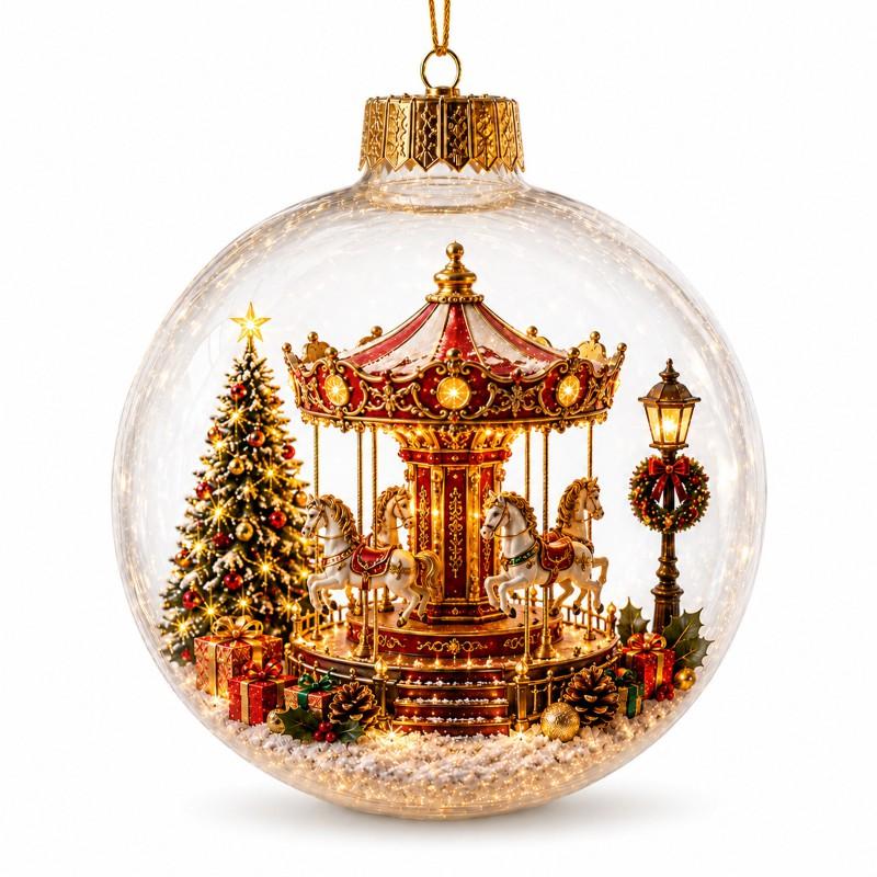 LED-beleuchtetes 3D-Pinguin-Schneekugel-Ornament Weihnachtsbaumschmuck Heim-Feiertagsdekoration