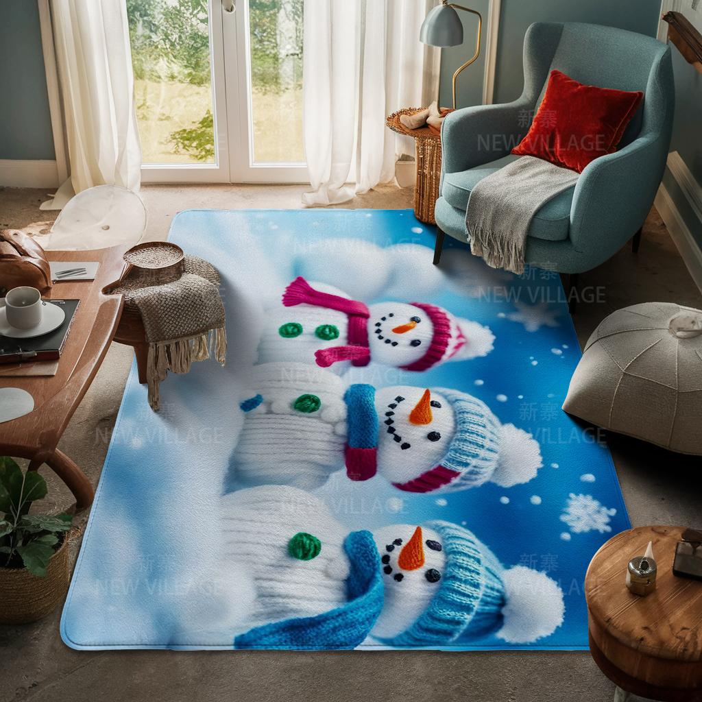House Entrance Carpet Home Door Mat Living Room Bath Foot Bathroom Non-slip Water Absorption Rugs Bath Merry Christmas Winter