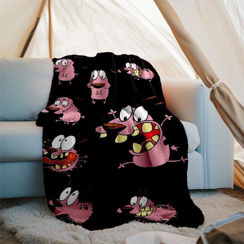 Courage the Cowardly Dog2 printed throw blanket—lightweight,soft,warm;versatile blanket for all seasons—perfect as &air-conditioning throw,nap blanket