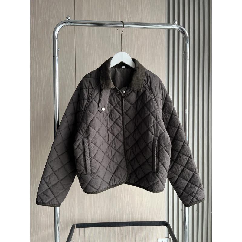 

Женская стеганая куртка с подкладкой на подкладке, модель Traf, повседневная и простая стеганая короткая куртка с ромбовидным узором и воротником XS коричневый