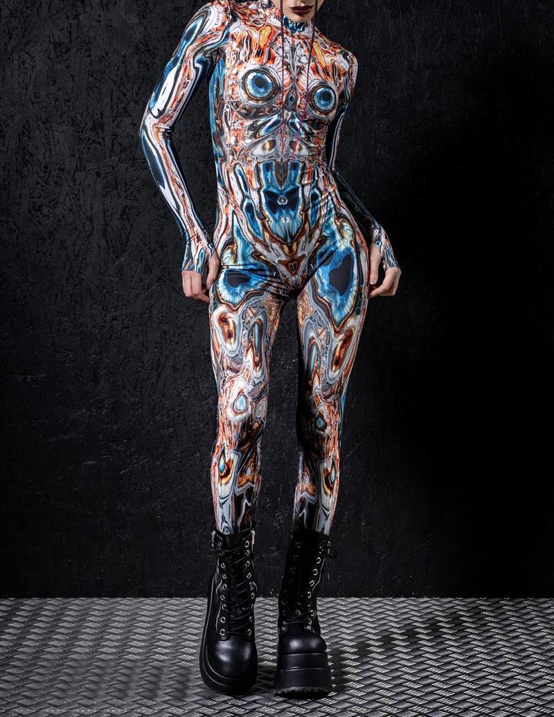 

3D цифровая печать сценические костюмы для взрослых Хэллоуин мероприятия карнавал тематическая вечеринка косплей костюм ролевые игры комбинезон Adult S