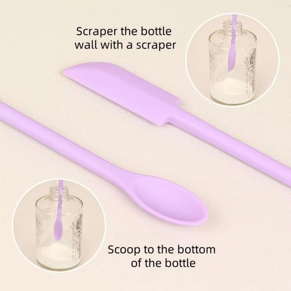 3pcs Double-head Cosmetic Digging Spoon Mini Face Mask Brush Jam Scraping Spoons Makeup Brushes Set