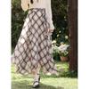 Women's Plaid High-Waisted Irregular Long Skirt