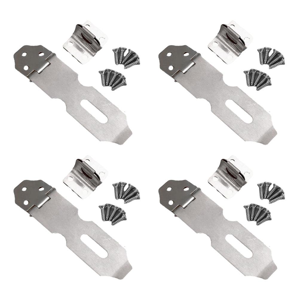 

Fasteners Buckle Padlock Silver Stainless Steel With Screws Anti-Theft Door Buckle Lock Lock Plate Hasp Padlock 2 inch