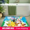 Pokemon Eevee Evolutions Group with Pikachu Print Non-slip Doormat, Soft Absorbent Floor Rug for Home Decor