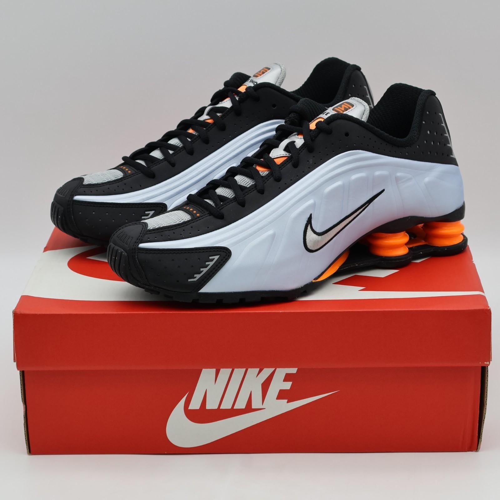 AR3565-401 Nike Shox R4 Blue Tint Total Orange Black Metallic Silver (Women s) 10W