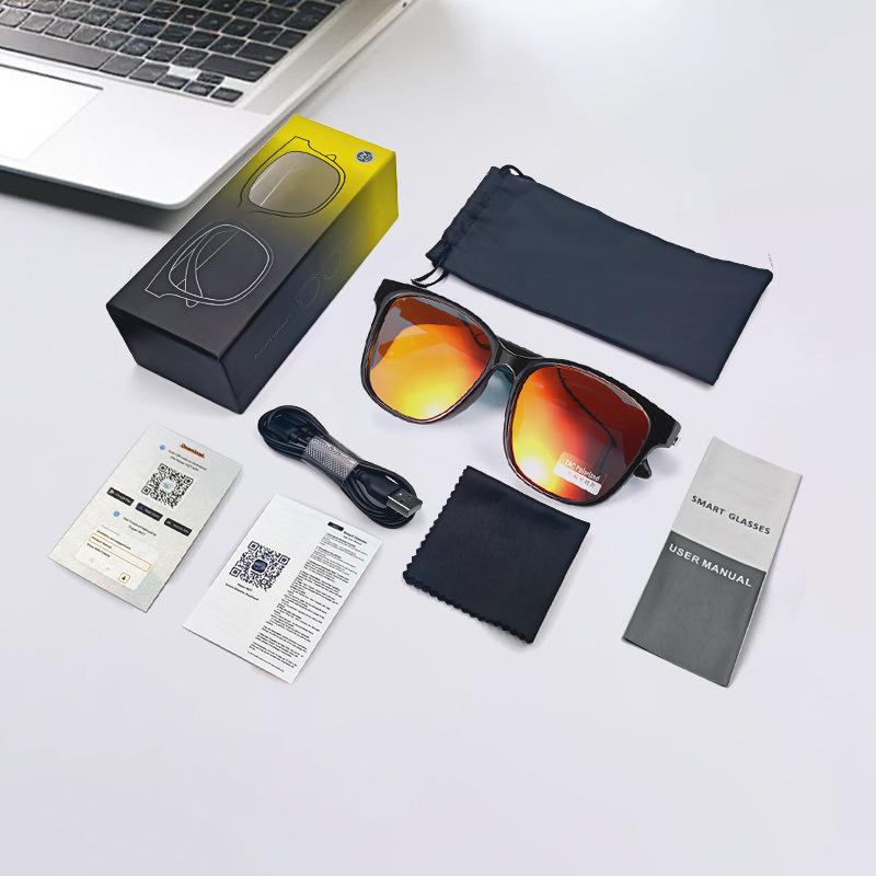 Bluetooth Smart Sunglasses with Music, Calls, Navigation, UV400 Protection, and Polarized Replaceable Lenses