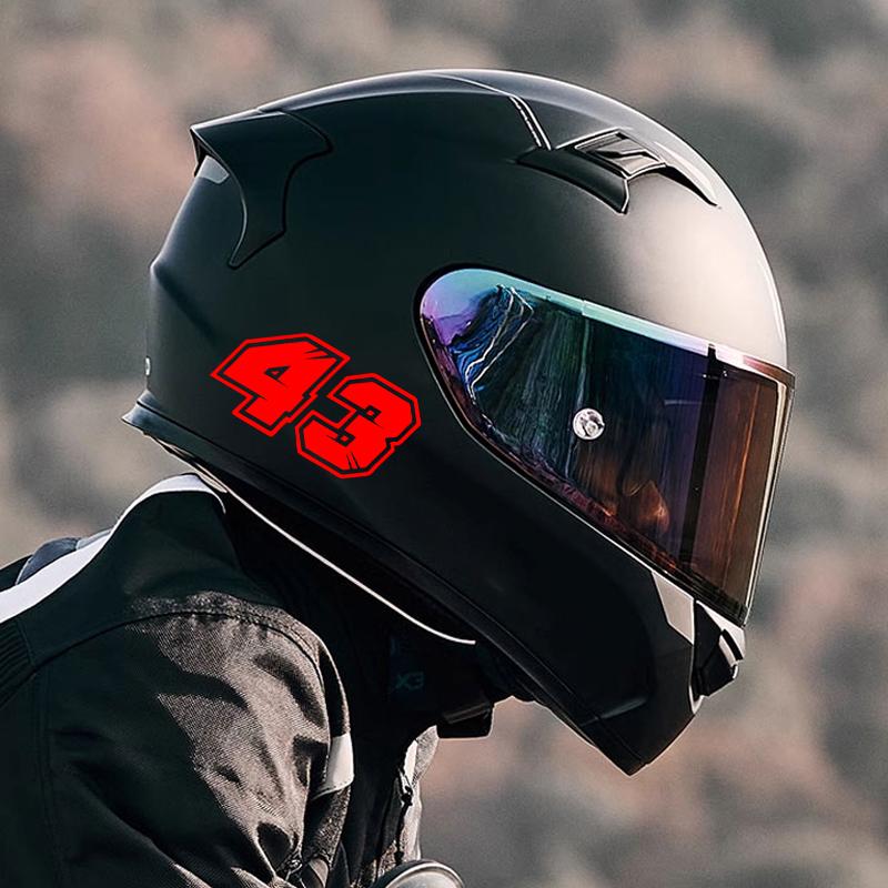 Universal Red Number Motorcycle Sticker, Durable Self-adhesive Vinyl Decal for Fairing Fender Helmet and Scooter Decoration