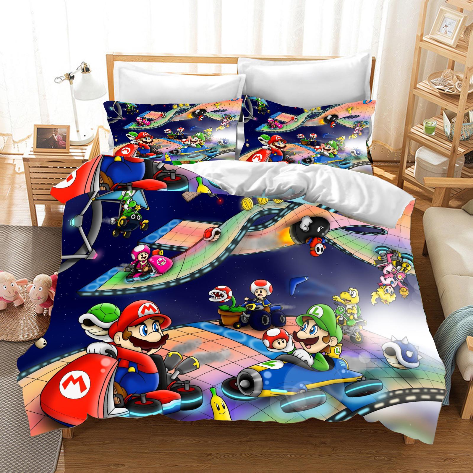 

Anime Cartoon Duvet Cover 3D Printing Cute Children s Bedroom Set Polyester Adult Gift 3Pcs 90X200cm&set