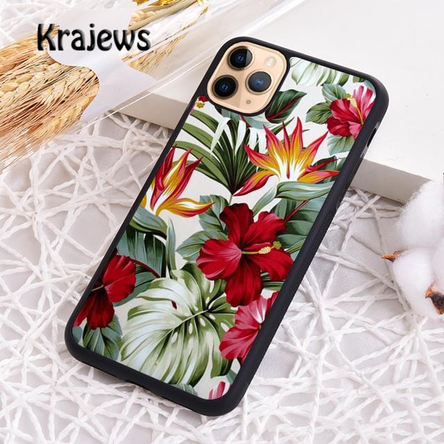 Krajews Tropical Flowers Phone Case Cover For iPhone 17 Air 16 15 14 Plus 12 13 Pro Max Coque