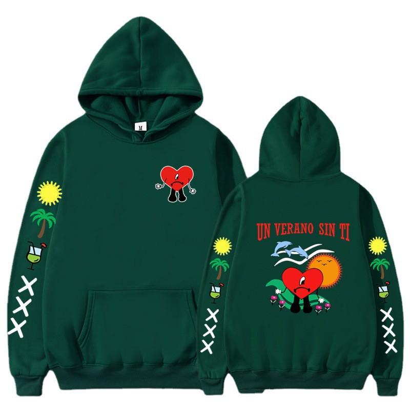 Un Verano Sin Ti Bad Bunny Inspired Hoodie Mens Cotton Blend Oversized Streetwear Sweatshirt Winter Casual Pullover