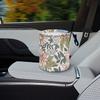 Floral Pattern Car Trash Bin - Durable Polyester, Fit for All Vehicles, Stylish Garbage Organizer with Secure Strap for Cars, Camping & Kitchen