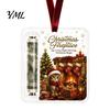 Acrylic Money Holder Christmas Cash Gift Ornament, Angel Santa Cat Ornament for Xmas Tree, Holiday Party Hanging Decoration with Lanyard Tree