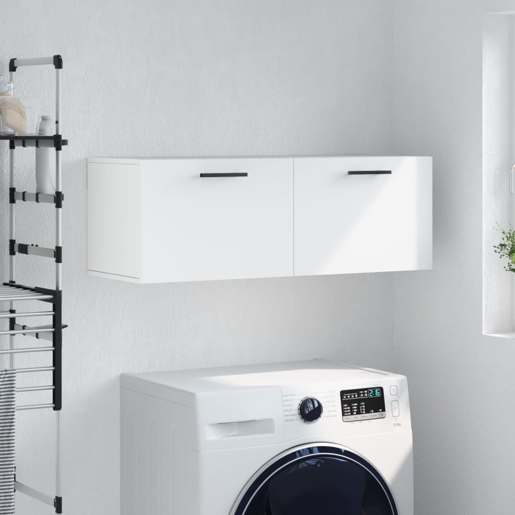 Wall Cabinet White 100 X 36.5 X 35 Cm Engineered Wood