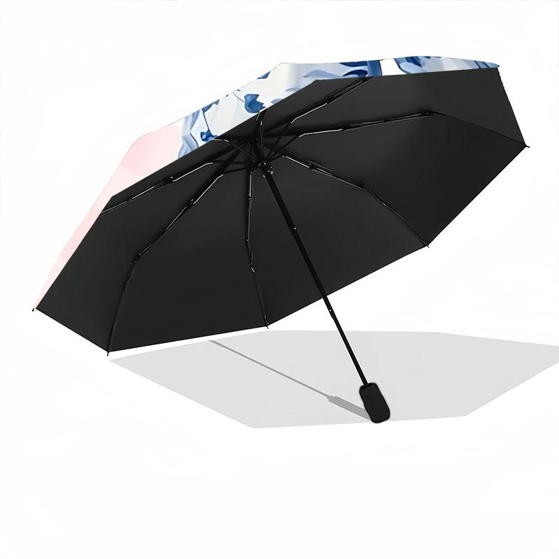 1pc Floral BowAutomatic Open/close Folding Umbrella, Compact Portable Travel Umbrella, Perfect Birthday/Holiday, Cute Umbrella y020