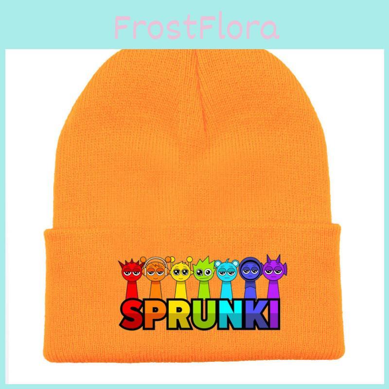 Fashion Knitted Sprunki Hat Solid Color Print Cute Pattern Design Unisex