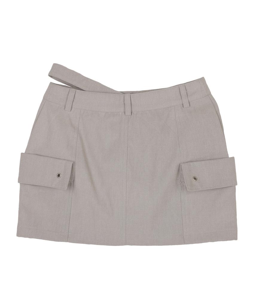 Hardcore Happiness Cutout Asymmetrical Eyelet Vintage Skirt_Gray
