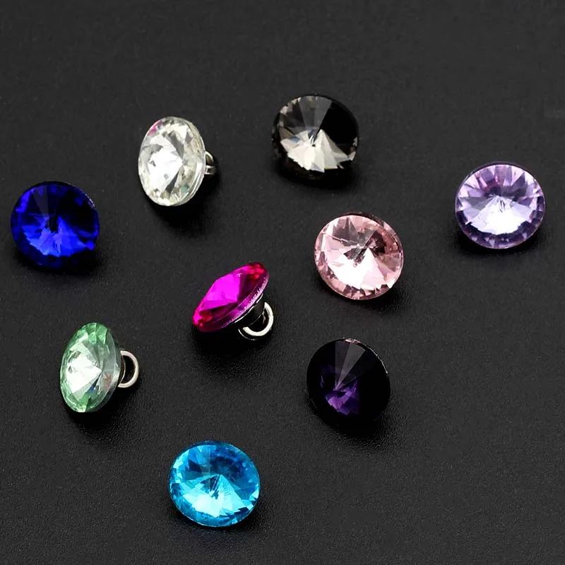 12 Stück/Los 10mm Schwarzer Knopf Roter Diamant Kleiner Knopf Damenmode Exquisite Hemd Rock Dekorative Knöpfe