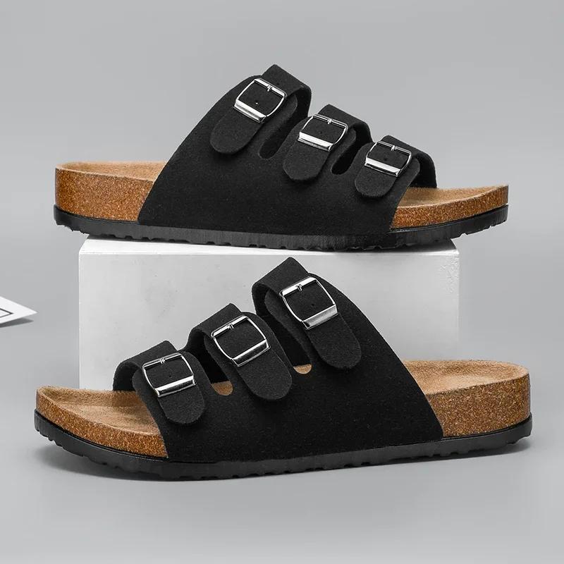Flat Sandals Mens Sandals Genuine Leather Man Slippers for Men Men's Casual Sandal Mens Shoes 2024 High Quality Shoes Slipers
