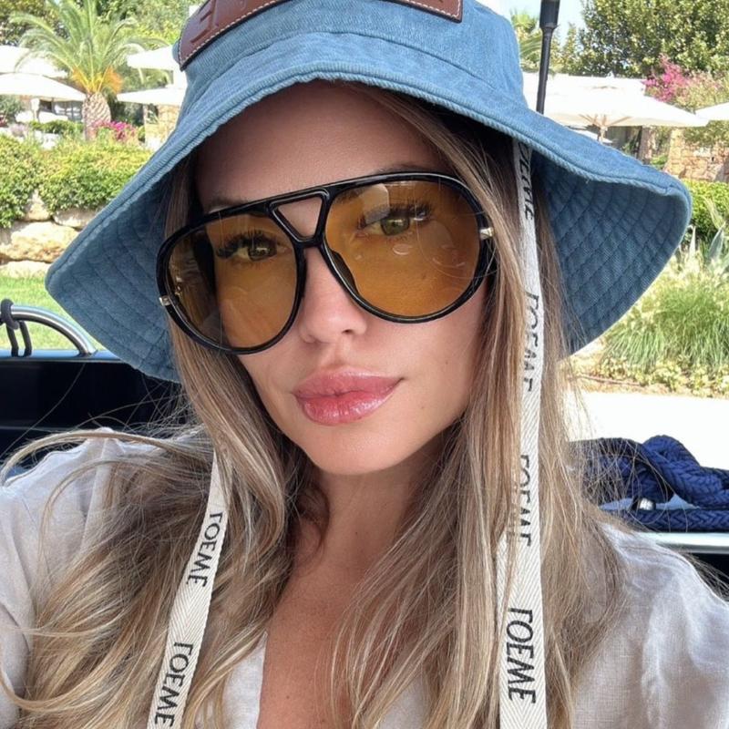 Y2k Fashion Oversized Sunglasses Luxury Double Beam Toad Frame Vintage Women Outdoor Sun Glasses