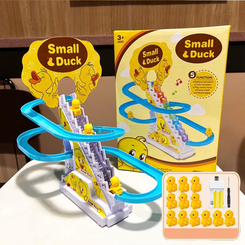 Electric Little Yellow Duck Climbing Stairs Toy