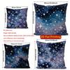 2D Starry Night Sky Pattern Decorative Pillow Covers Pattern Cushion Cover Suitable For Sofa Bedroom Car Pillow Cover