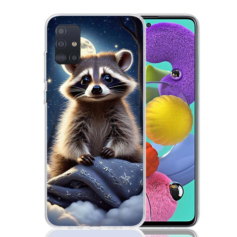 Raccoon Cute Animal Phone Case for Samsung Galaxy A52 A51 A50S A12 A22 A32 A72 A10S A30S A31 A71 Note 20 Ultra 10 Plus S10 Galax
