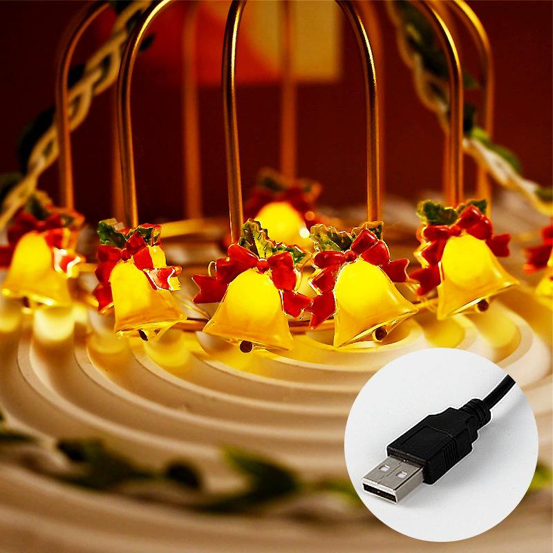 Exclusive LED Christmas Bells Festive Tree Decor with Colorful String Lights