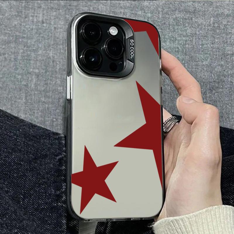 

Minimalist Red Star Pattern Phone Case For IPhone 17 Air Cases For IPhone 16 Pro Max 15 14 13 12 11 16 Plus 16E 17 Air Cover iphone 16