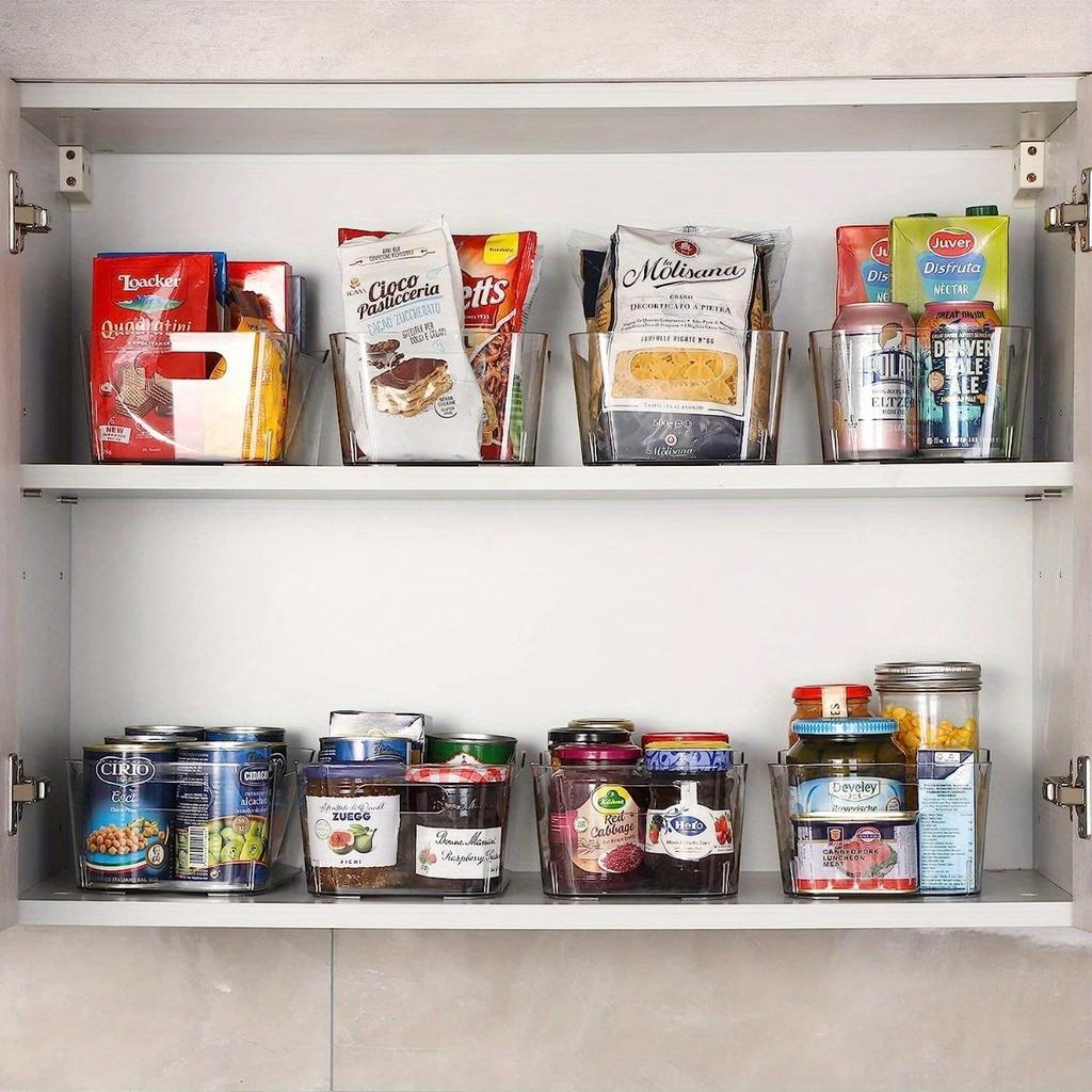 Refrigerator Organizer Bins Clear Plastic Food Storage Organizer Fridge Storage Box With Handle Freezer Pantry Kitchen Organizer