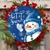 Wooden Christmas Sign with Adorable Snowman Pattern - Navidad Round Sign for Front Door Wall Hanging Decor - Ideal Christmas Gift
