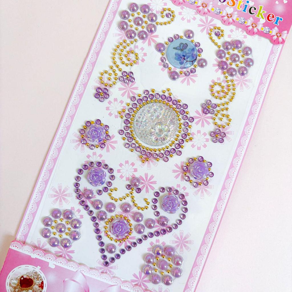 Heart-Shaped Crystal Stickers for Kids' Costume Party & Christmas Decorations - DIY 3D Diamond Stickers