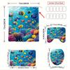 4Pcs Underwater World Shower Curtain Set with Non-Slip Bath Mat, Toilet Lid Cover, Contour Rug & 12 Hooks, Bathroom Decor