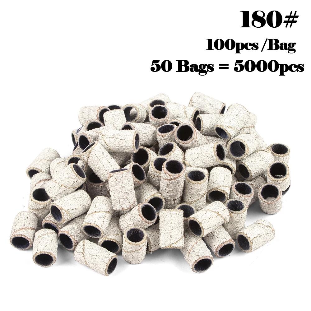 5000pcs Nail Art Sanding Bands 80# 120# 180# 240 Grinder Band for Manicure Drill Machine Removing Gel Varnish Pedicure