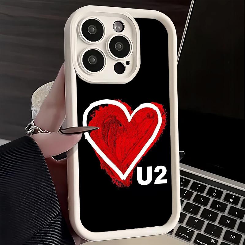 

Phone Case for iPhone 17 Air 16E 15 16 Pro Max U-U2 Rock Band Cover 14 Plus 13 12 Mini Soft Shell Silicone Fundas iPhone 14 Pro