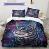 Black Bengal Cat Pattern Bedding Home Decoration Birthday Gift (1 * duvet cover + 2 * pillowcase, without core)