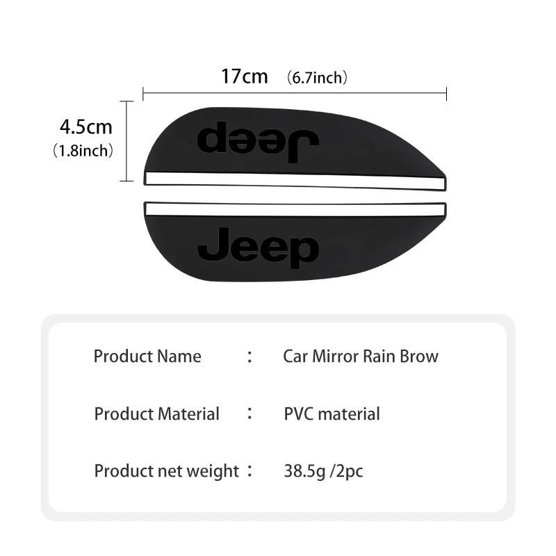 Car Rear View Mirror Rain Eyebrow Shield Sun Visor Protector For Jeep Cherokee Patriot Liberty Wrangler JK JL Commander