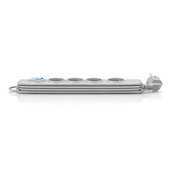 Qoltec Surge Protector Power Strip | 8 Sockets | 2.5m | Gray