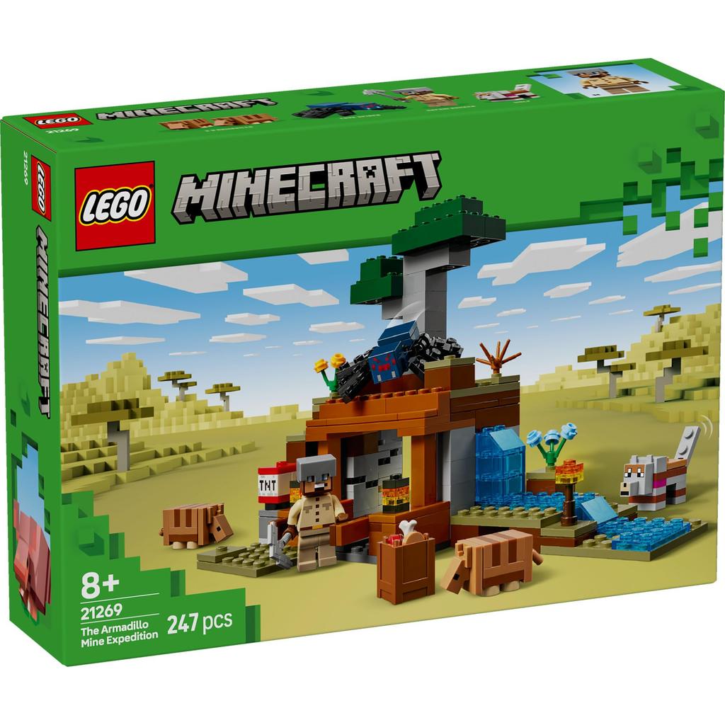 LEGO Minecraft Armadillo Savanna Exploration Toy Birthday Present Blocks Boys Girls Children Ages 8, 9, 10 Elementary School Students Game 21269