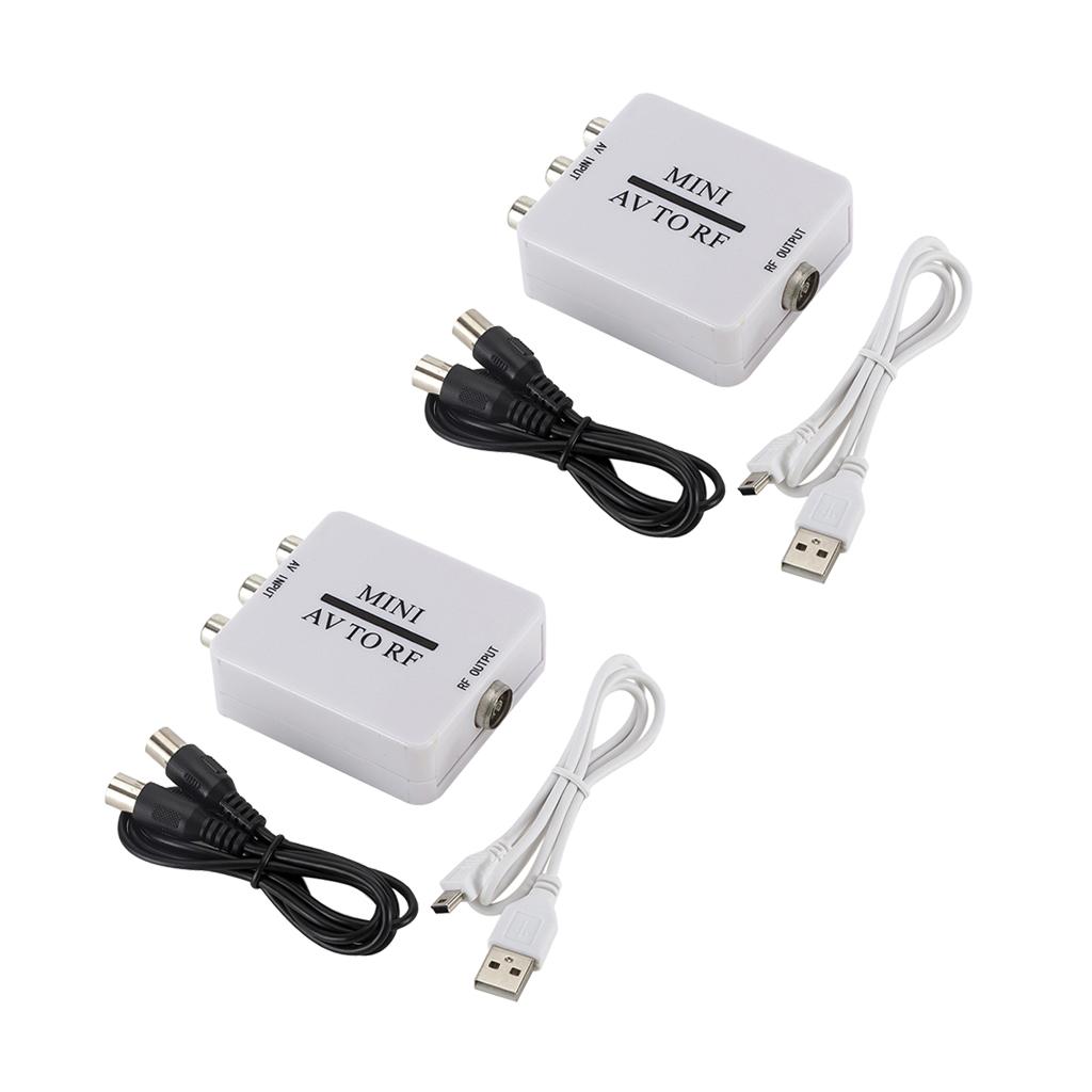 RCA/Composite A/V Converter - RF Modulator TV Signal Switch 2 Pieces