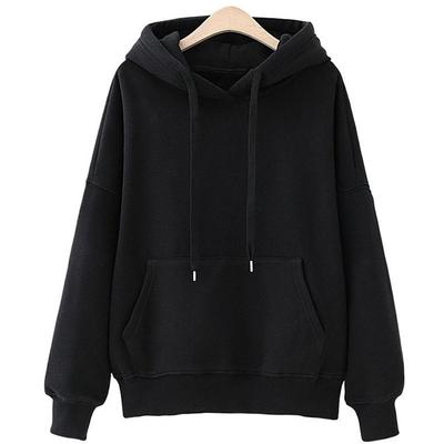 Damen-Kapuzenpullover mit langen Ärmeln, gerader Poleron-Freizeitkleidung, Känguru-Taschen-Hoodie