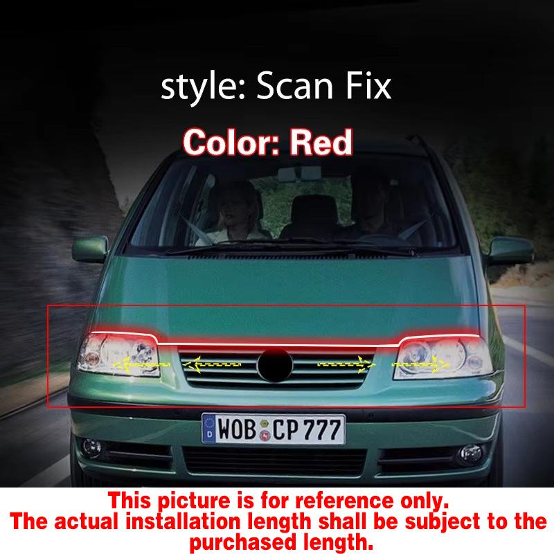 Car LED Hood Light 12V Daytime Running Light Start-scan Engine Light Waterproof Decorative Light Strip For VW Sharan 1996-2010