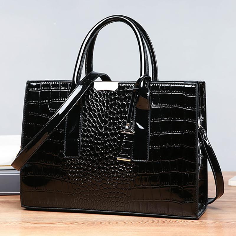 European & American Fashion Crocodile-Pattern Mother-Daughter Bag 3-Piece Set Large-Capacity Multi-Functional Embossed Handheld Shoulder Crossbody Bag