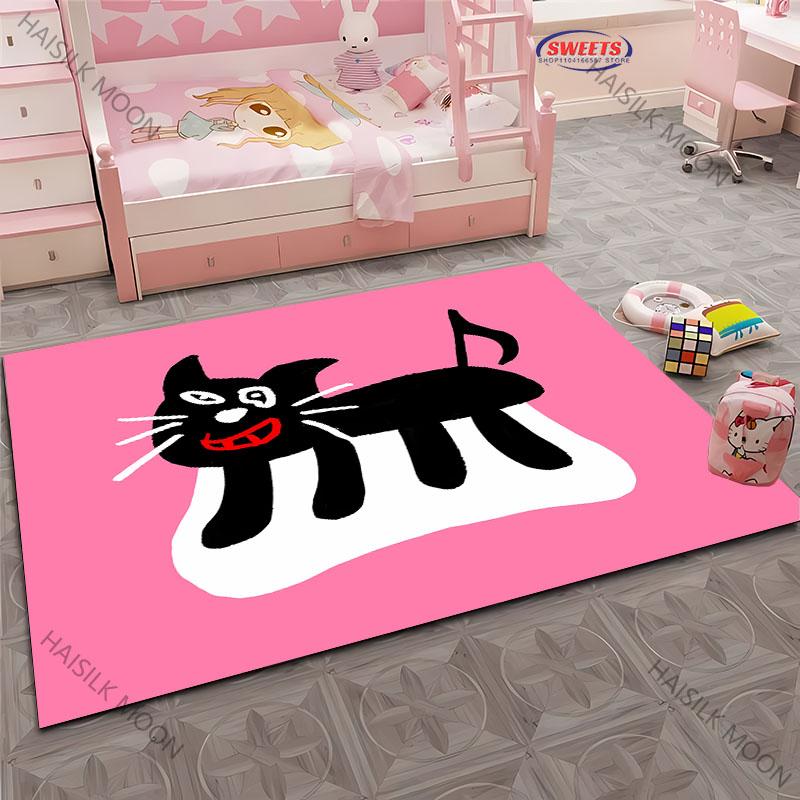 

3D Абстрактный Стиль Искусство Милый Принт Кота Ковер Гостиная Спальня Диван Большой Площади Декоративный Коврик Детская Игровая Мягкие Нескользящие Коврики Подарок 40x60cm (16x24in)